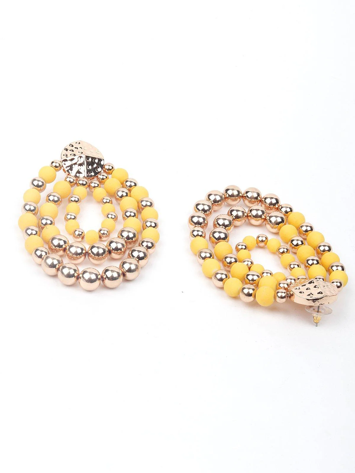 Odette Women Yellow And Gold Metal Earrings - Image 5