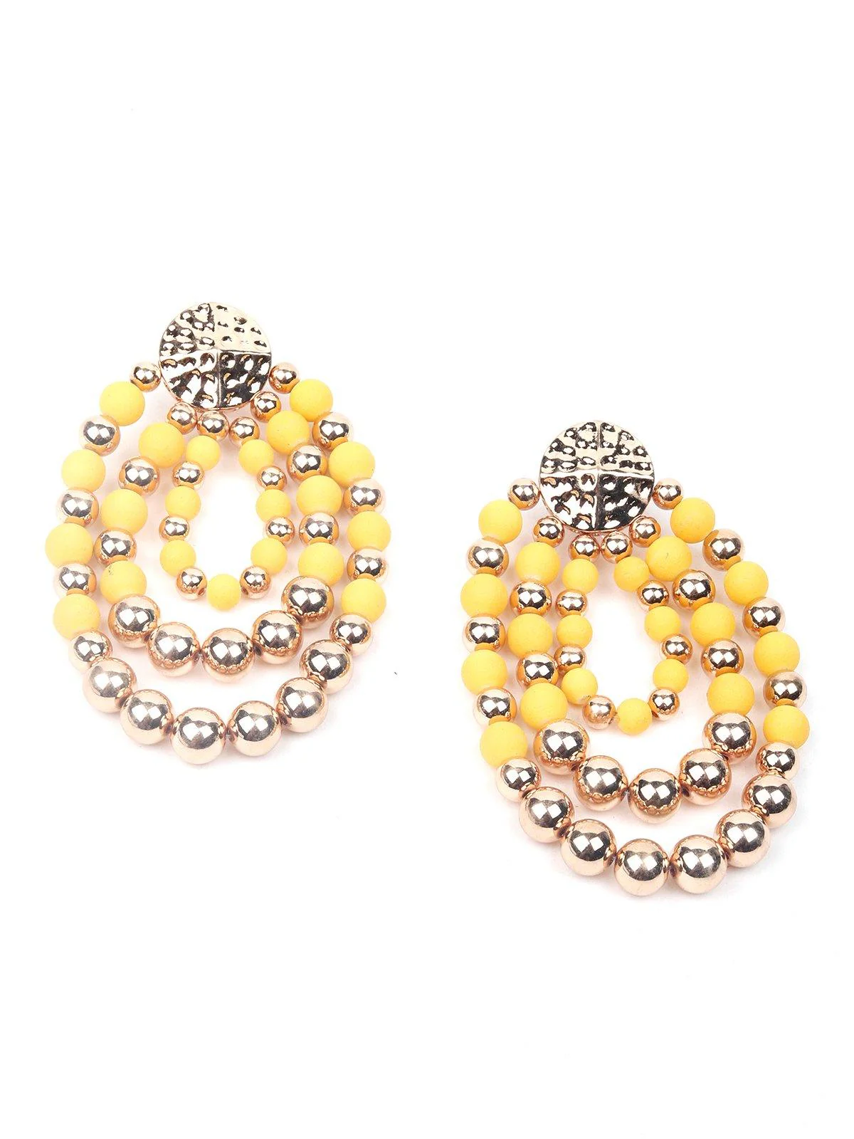 Odette Women Yellow And Gold Metal Earrings - Image 6