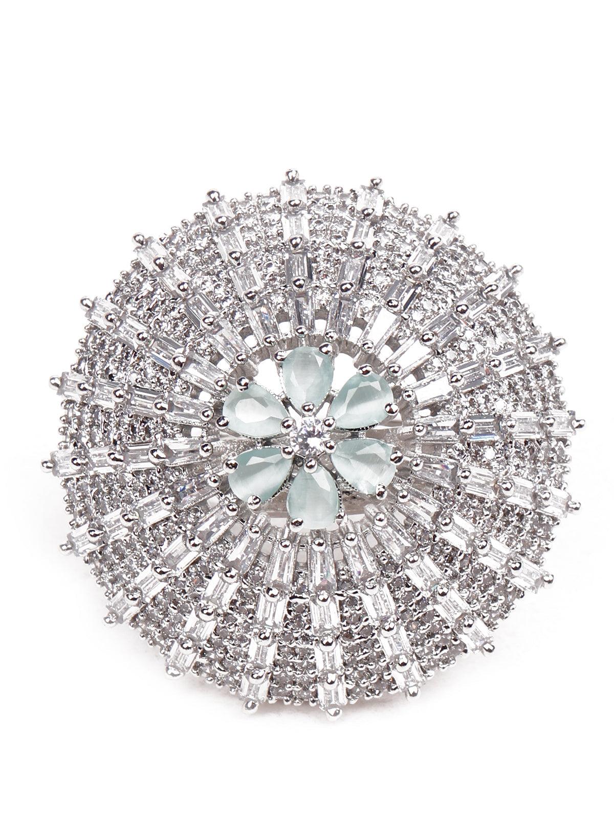 Odette Women Silver Metal Oversized Ring