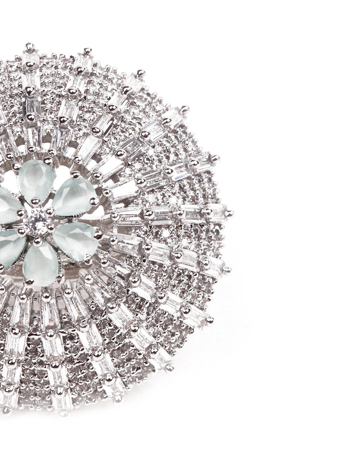 Odette Women Silver Metal Oversized Ring - Image 3