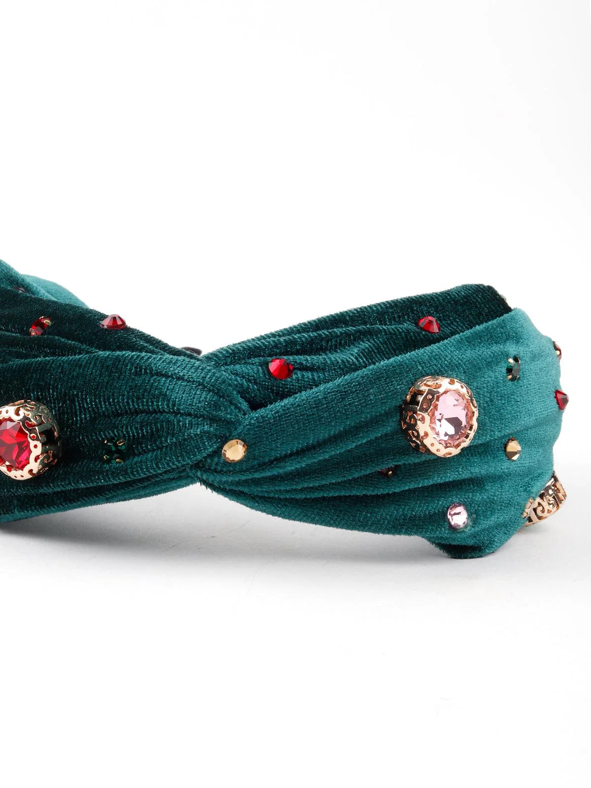 Odette Women Garnish Green Embellished Hair Band - Image 5