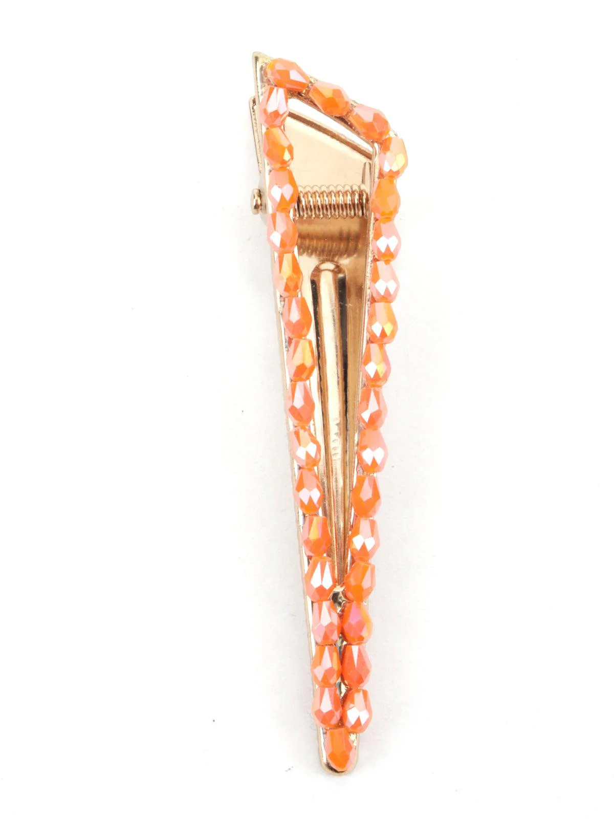 Odette Women Geometric Orange Diamante Rhine Stone Hair Clip - Image 3