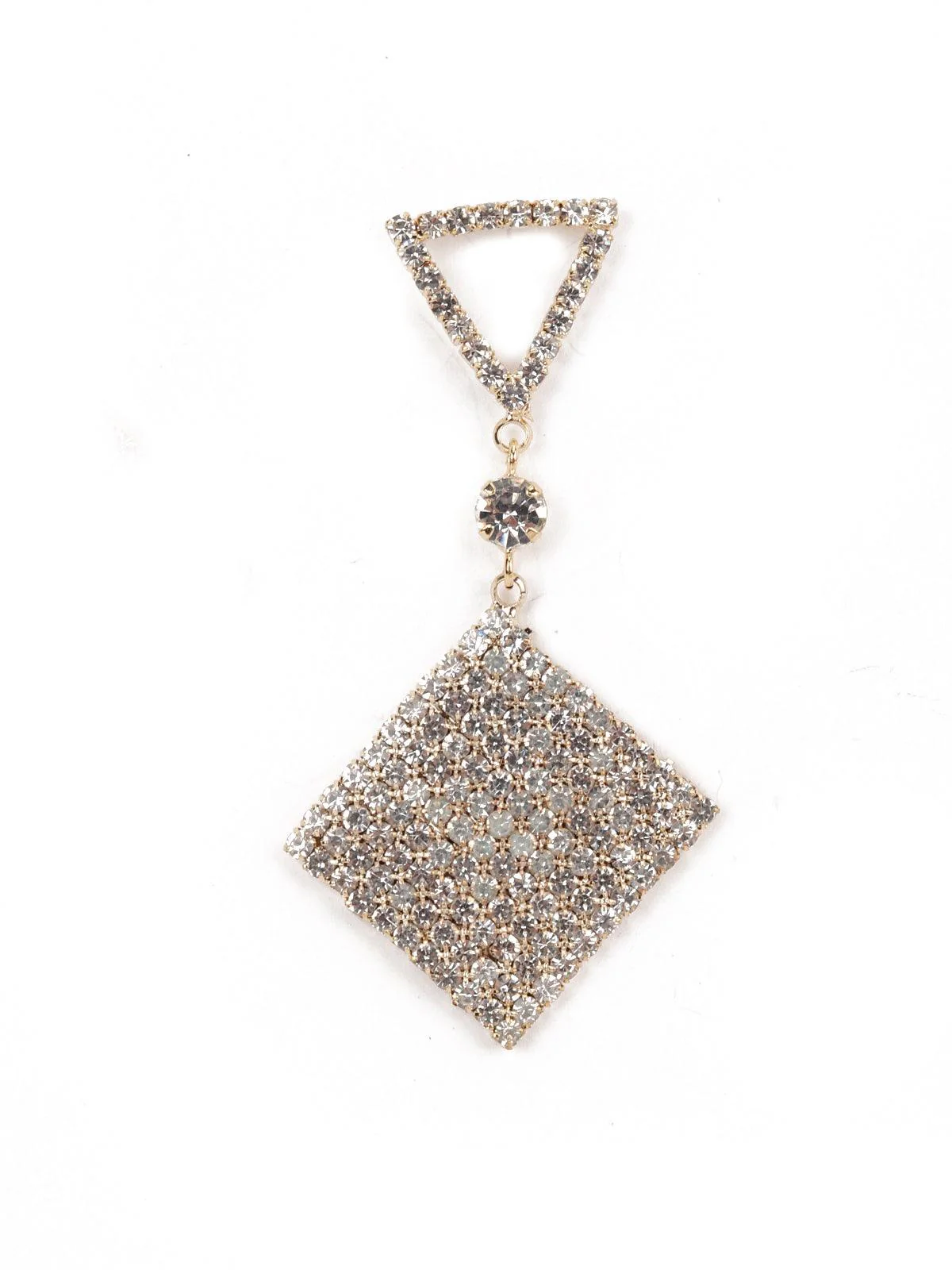 Odette Women White Geometric Shape Gold Dangle Earrings - Image 4