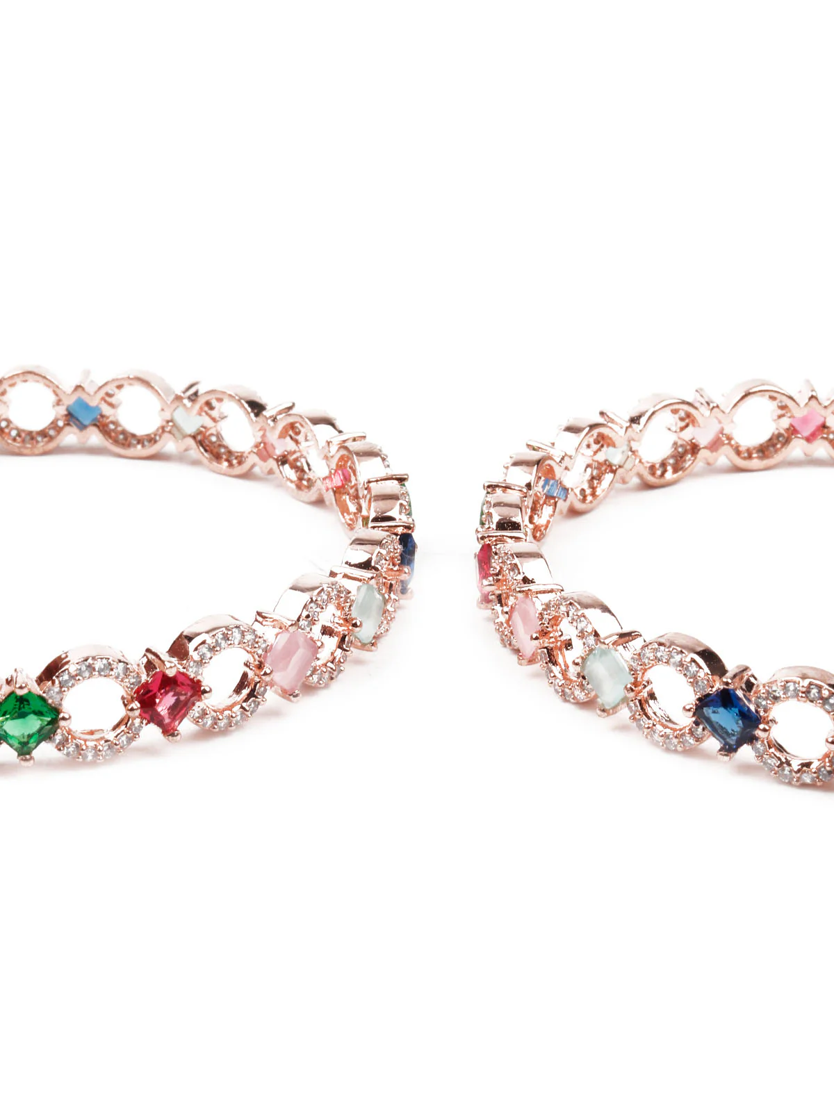 Odette Women German Rhodium Plated Imitation Bangle- Set Of 2 - Image 5