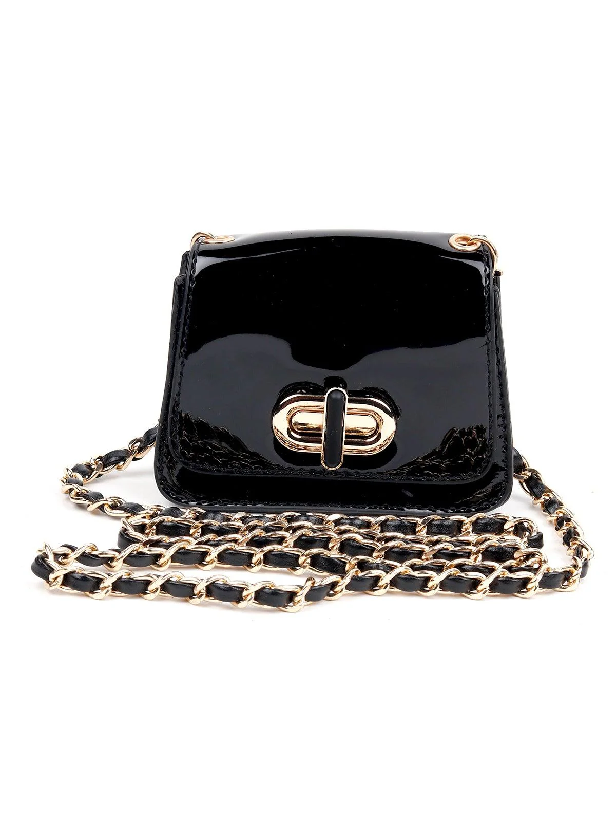 Odette Women Black Metal Belt Bag - Image 7