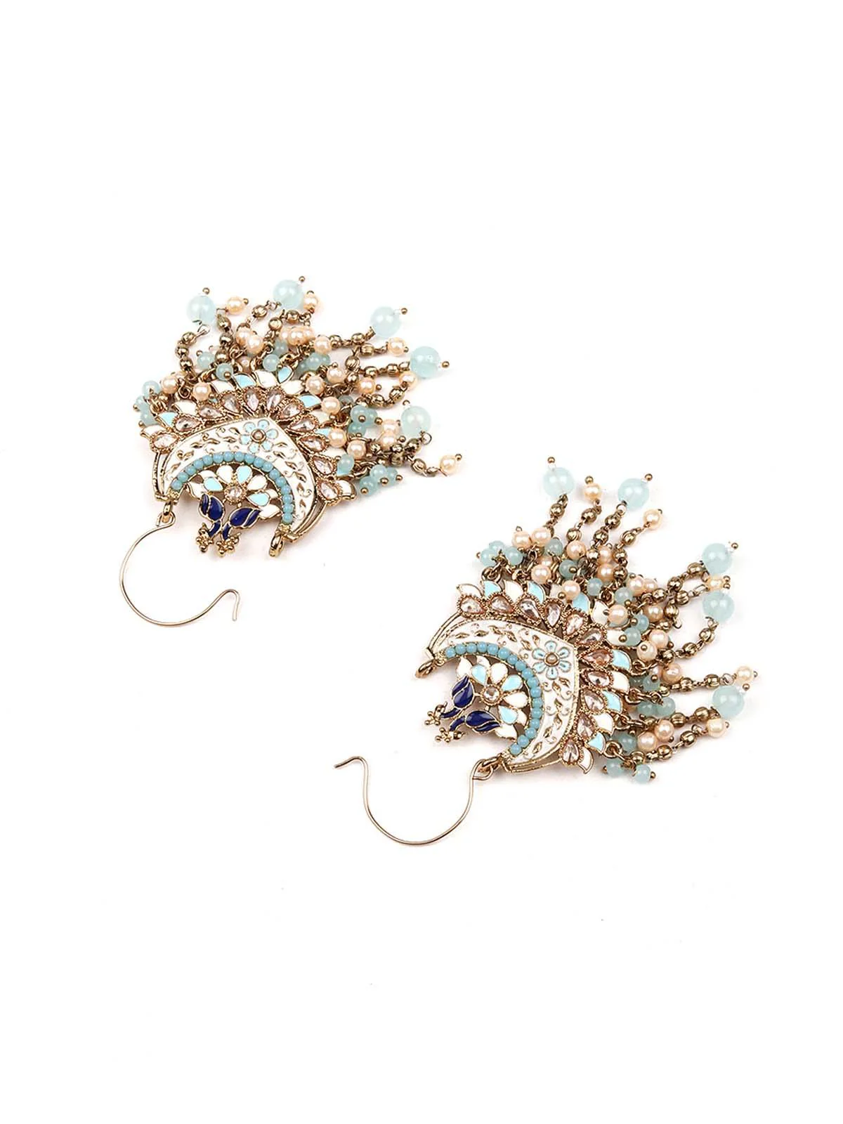 Odette Women Gorgeous Statement Green Drop Earrings - Image 4