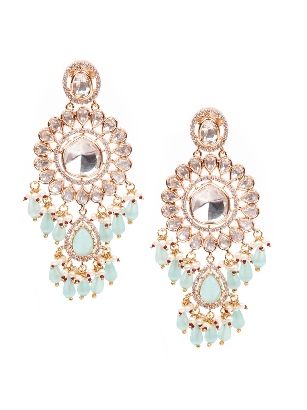 Odette Women Sea Green Dangle Earrings - Image 3