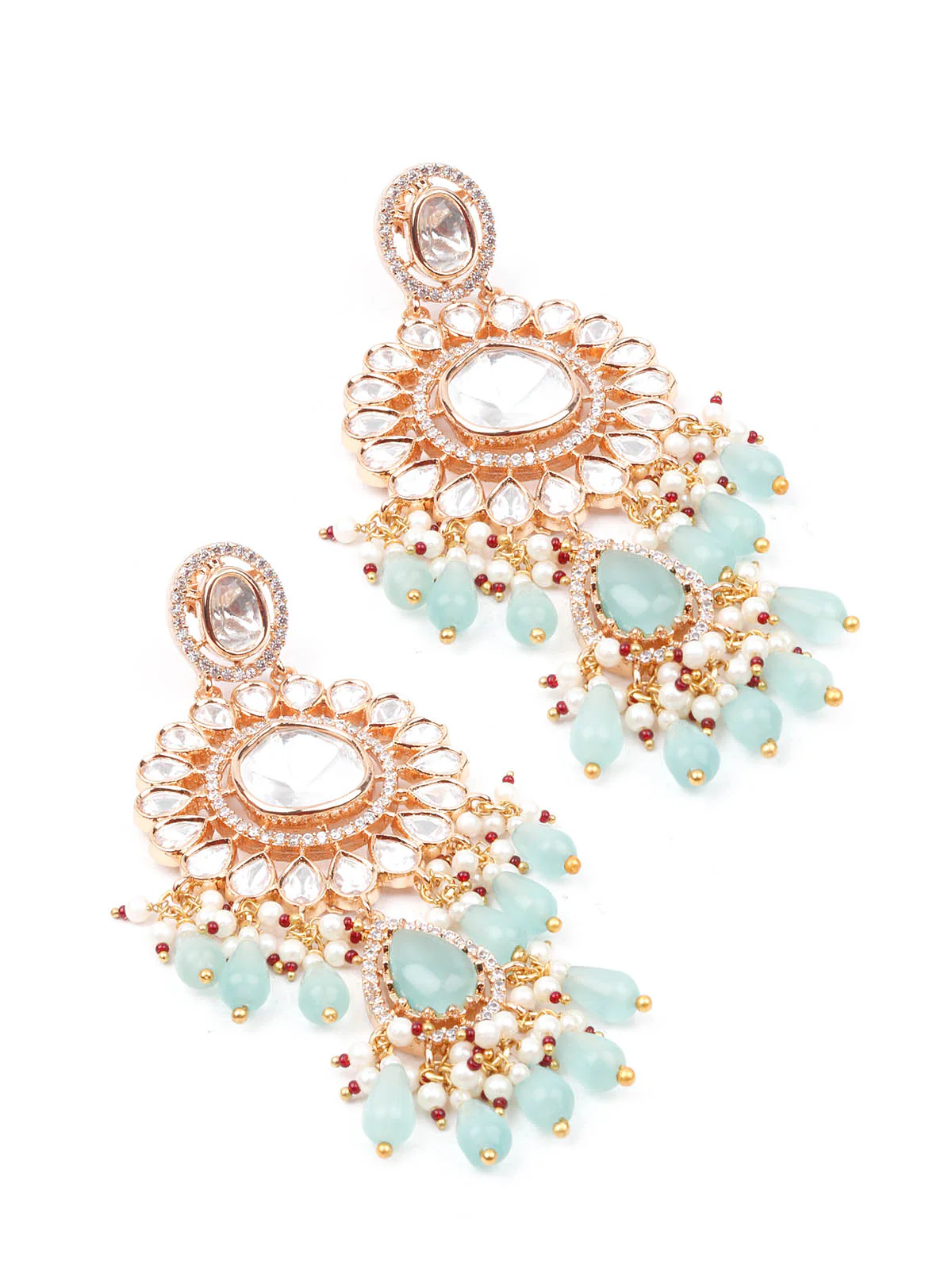 Odette Women Sea Green Dangle Earrings - Image 4
