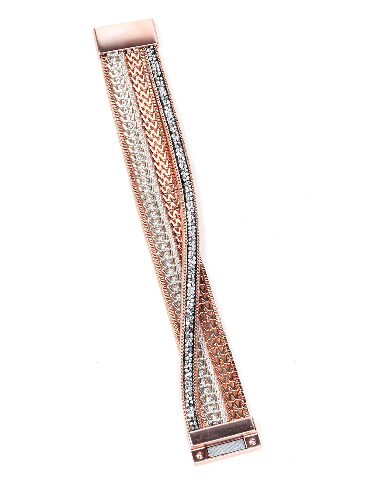 Odette Women Gold And Silver Metal Twisted Bracelet - Image 3