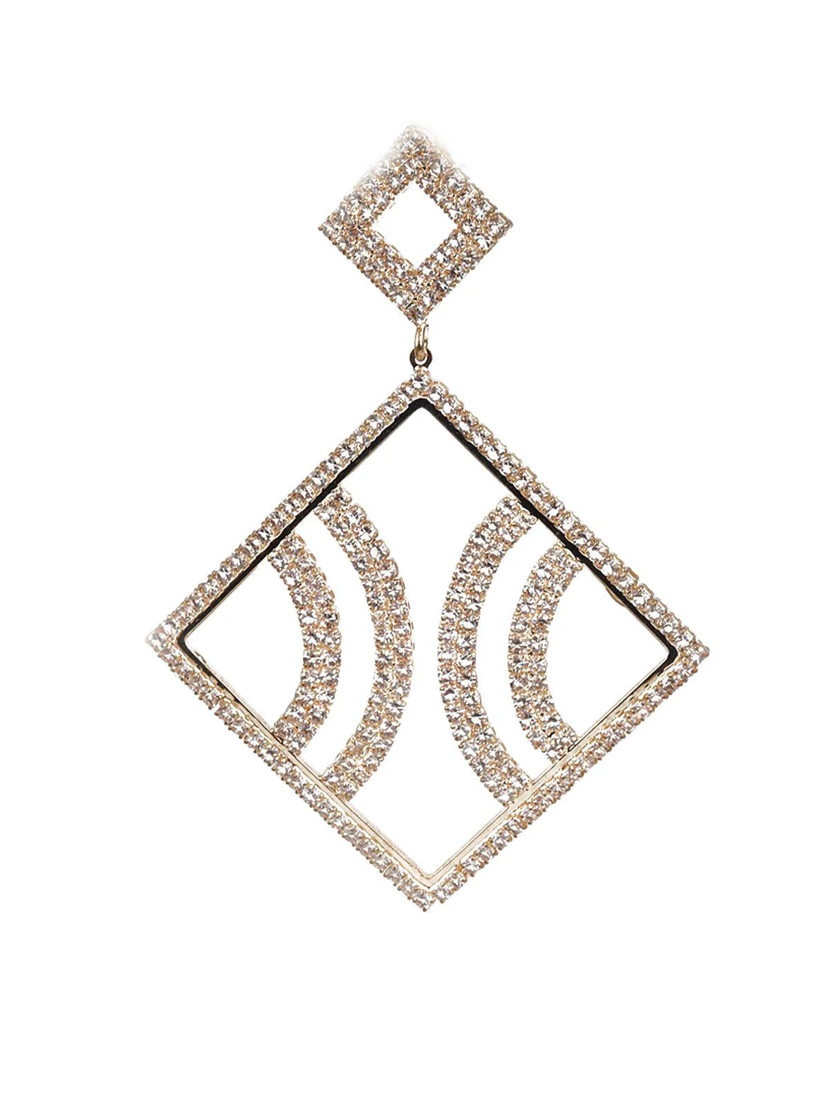 Odette Women Gold And White Dangler Earrings - Image 2
