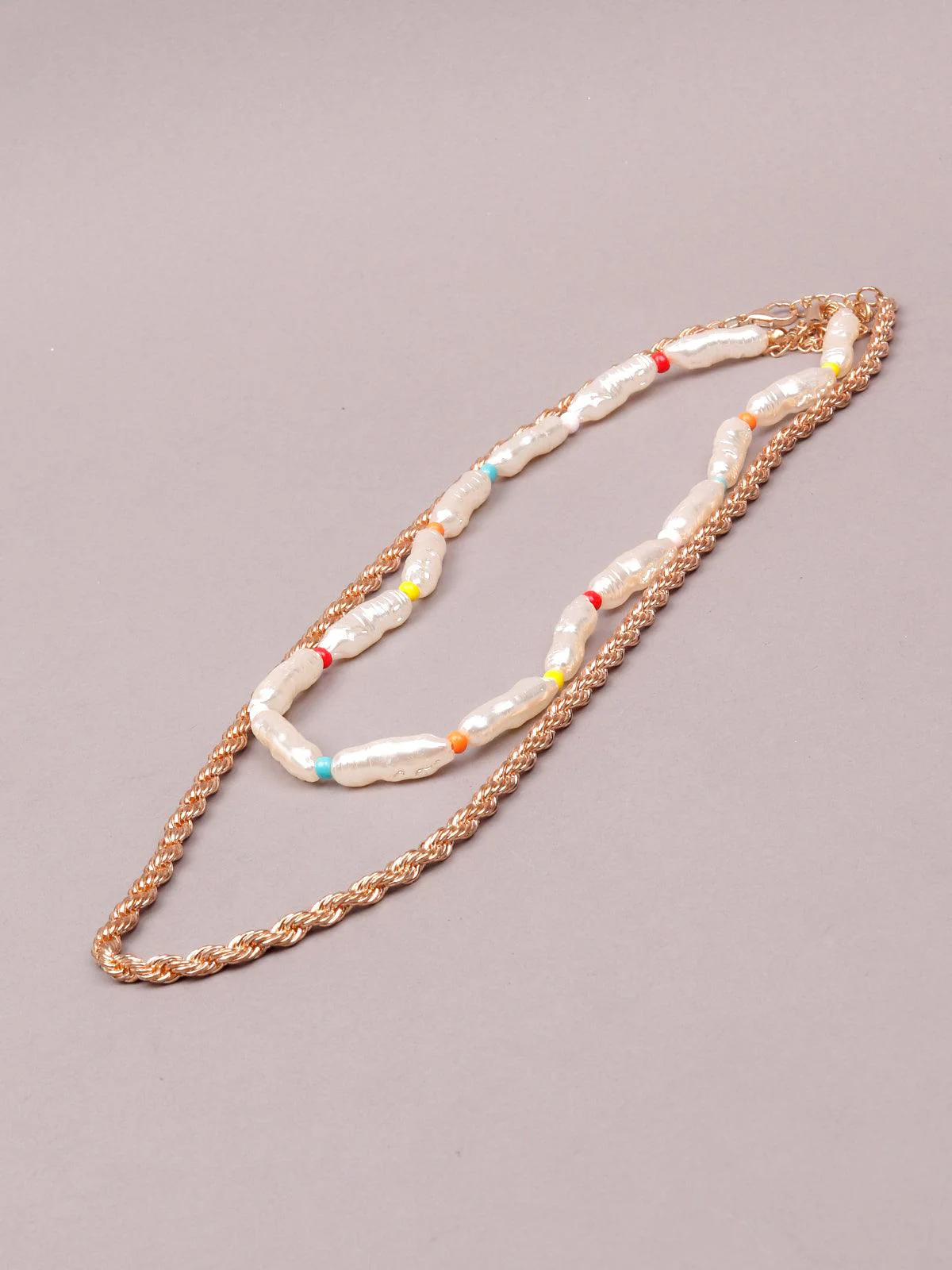 Odette Women Gold And White Metal Necklace - Image 4