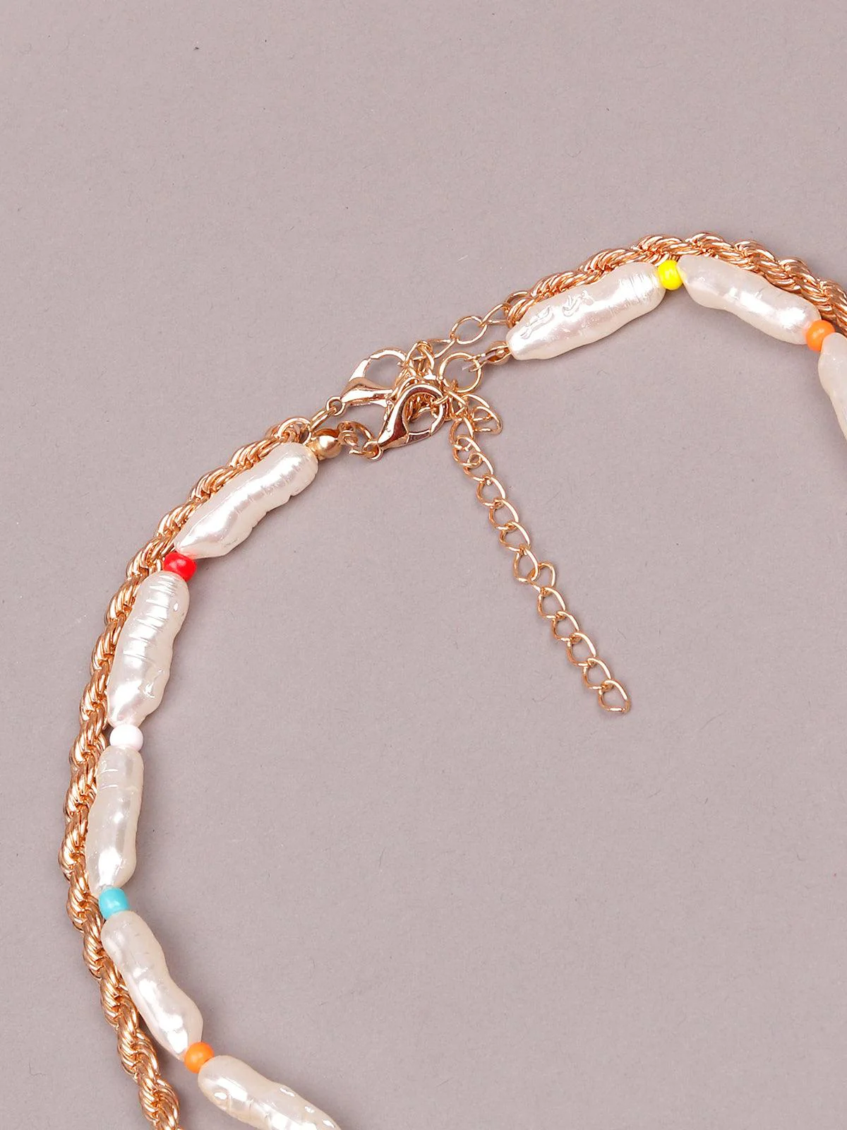 Odette Women Gold And White Metal Necklace - Image 6