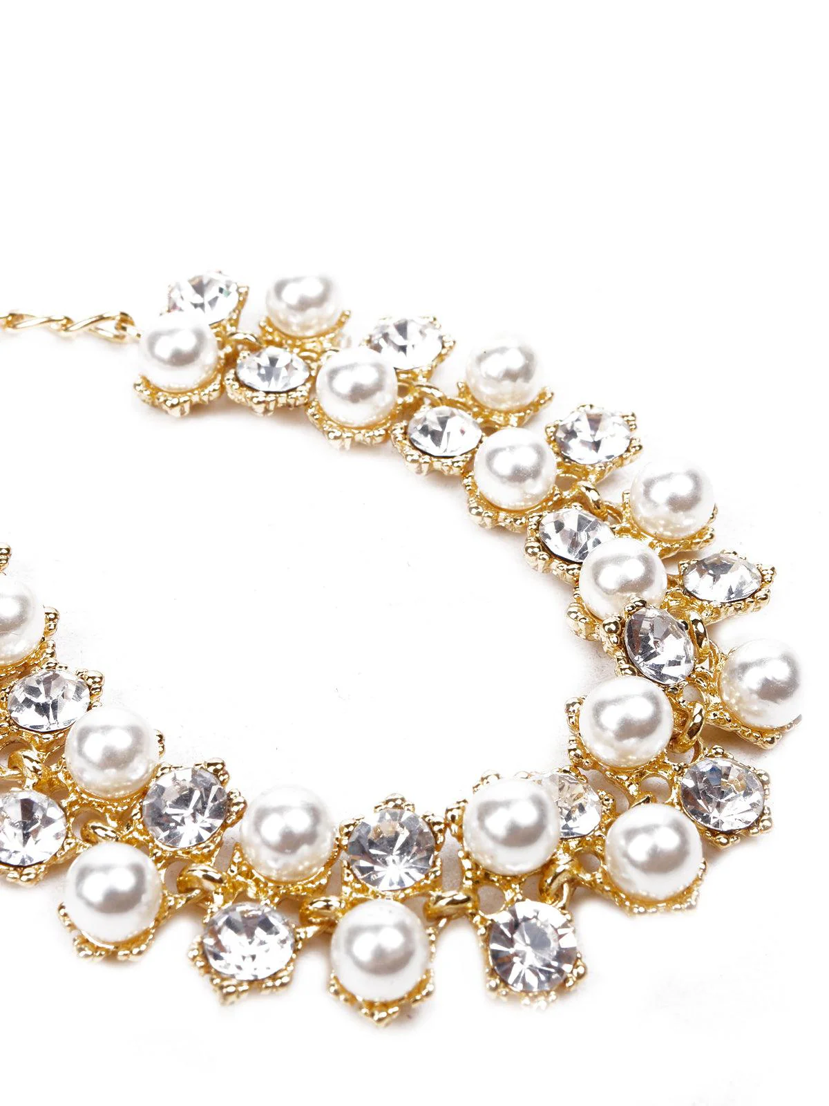 Odette Women Gold Bracelet With Crystals And Pearls - Image 3