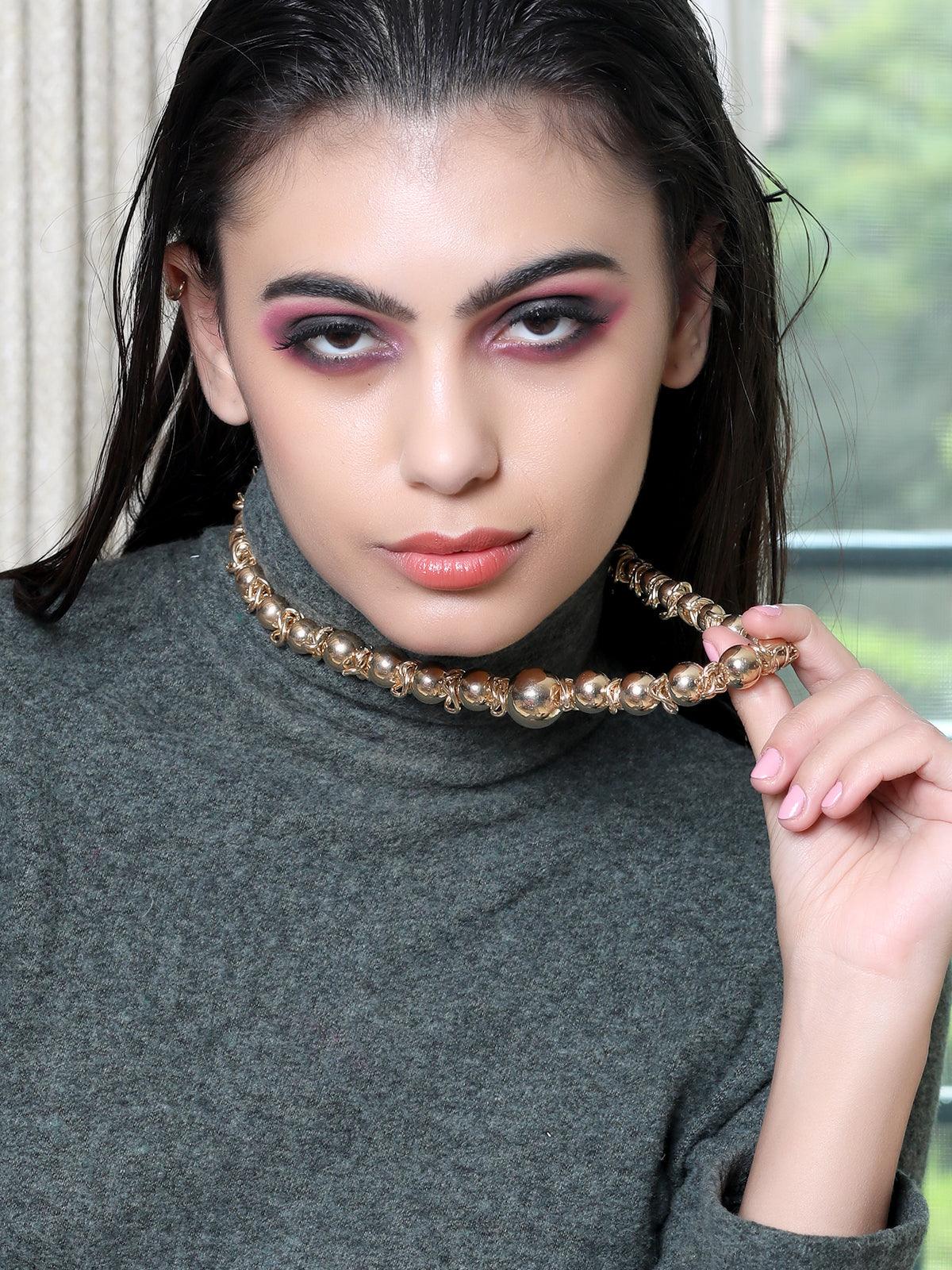 Odette Women Gold Classic Roundedmetal Necklace