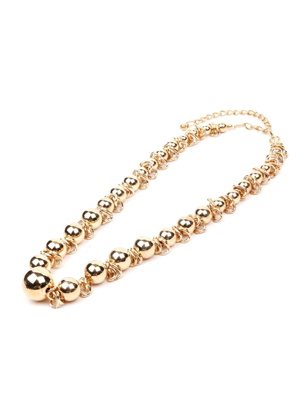 Odette Women Gold Classic Roundedmetal Necklace - Image 4