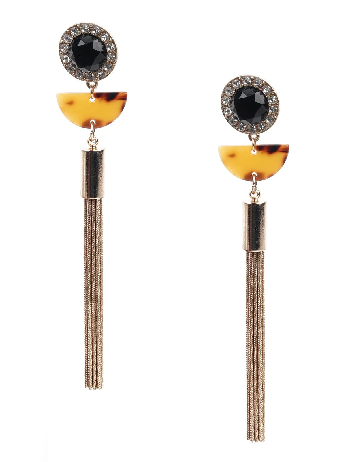 Odette Women Gold Dangler Earrings