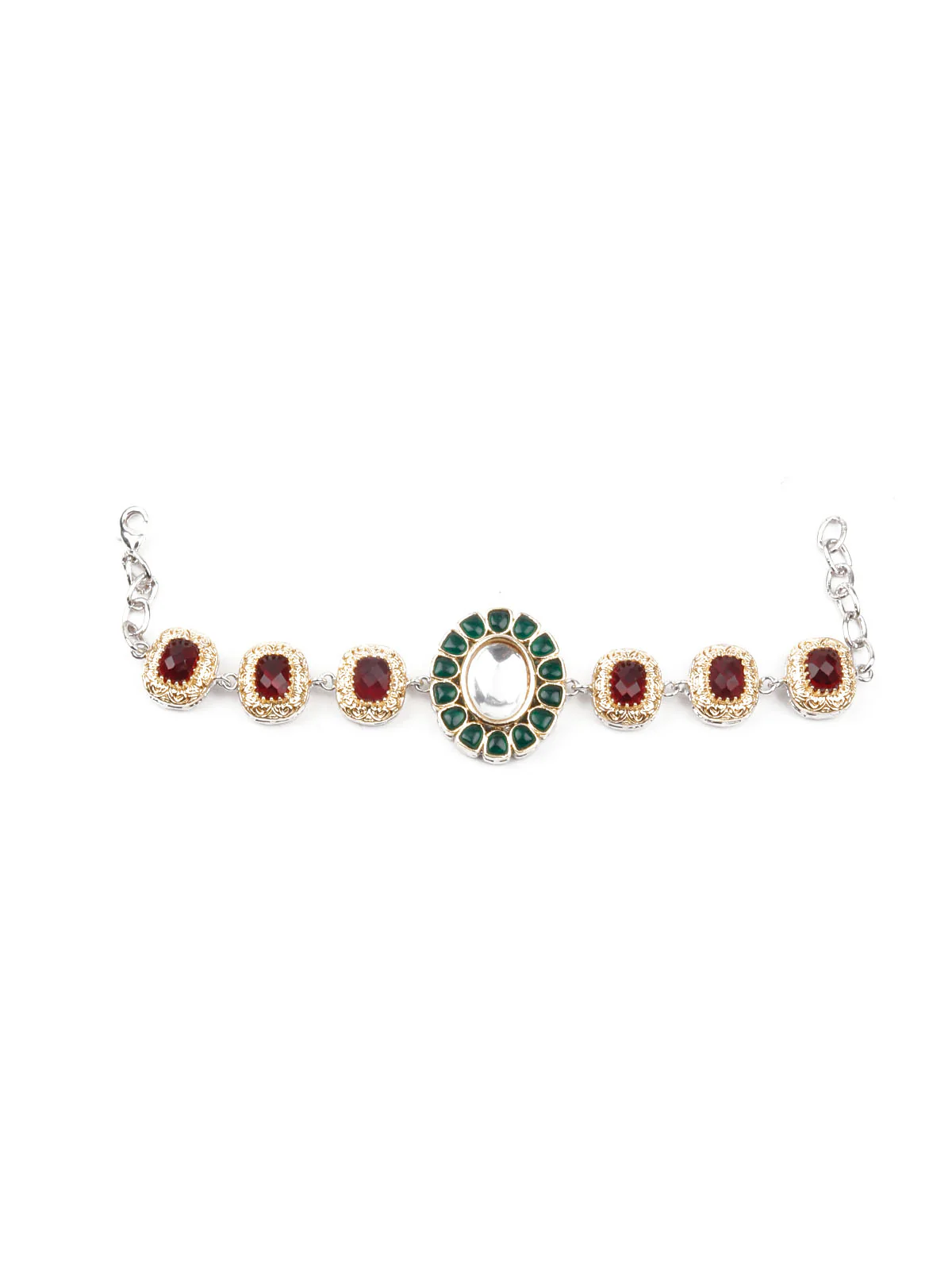 Odette Women Gold Faux Stone Studded Imitation Bracelet - Image 3