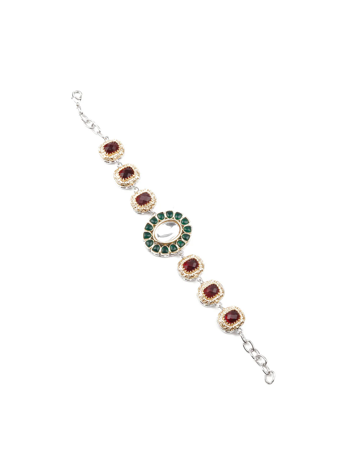 Odette Women Gold Faux Stone Studded Imitation Bracelet - Image 4