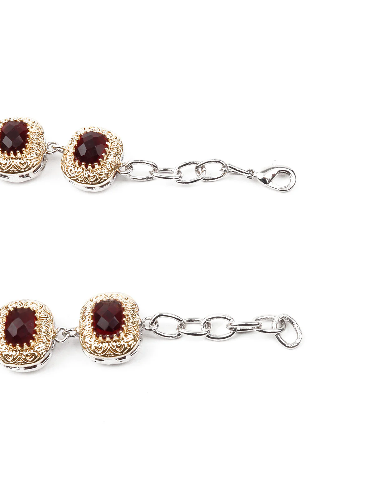 Odette Women Gold Faux Stone Studded Imitation Bracelet - Image 6