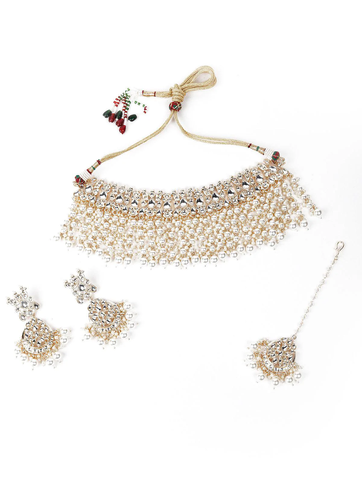 Odette Women Gold Pearls Choker Set - Image 3