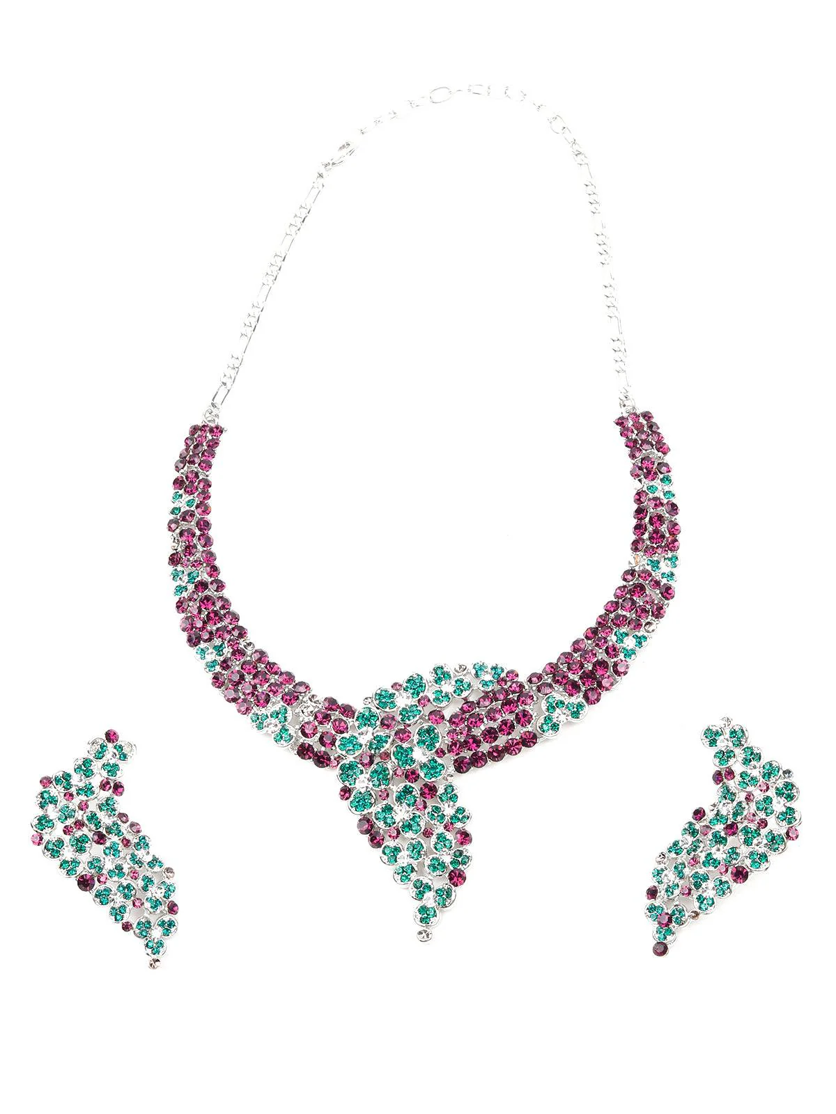 Odette Women Rusty Brown Metal Stones And Kundan Set