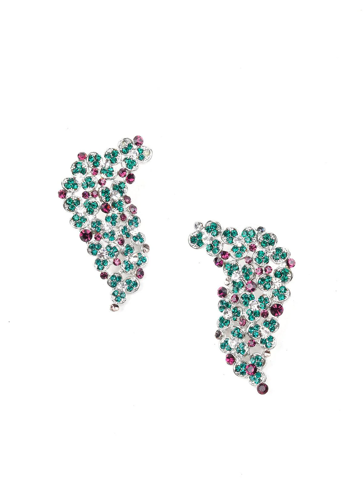 Odette Women Rusty Brown Metal Stones And Kundan Set - Image 4