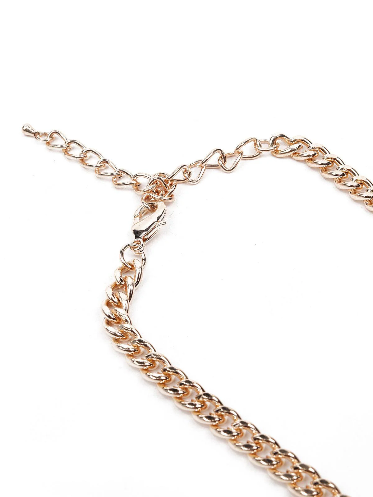 Odette Women Gold Tone Chain With Multicoloured Stones Embellishment Neckpiece - Image 6