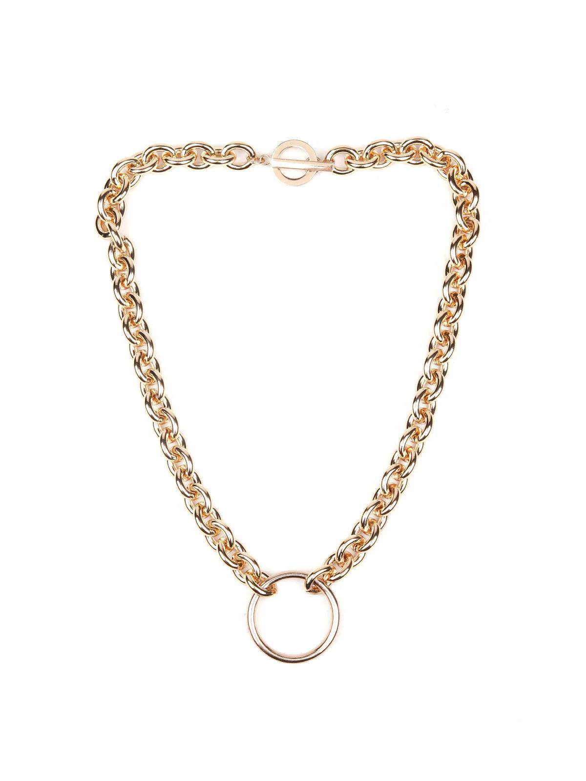 Odette Gold-Tone Chain Patterned Necklace For Women - Image 3
