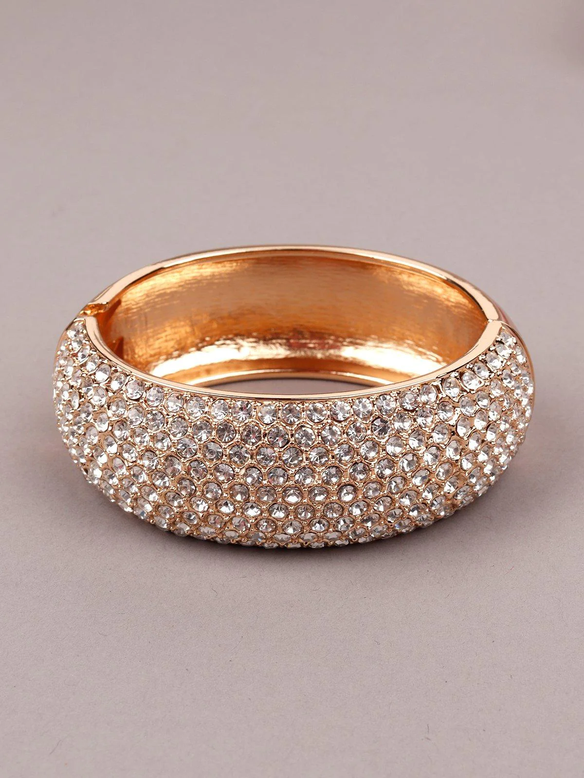 Odette Women Gold Metal Curved Kada - Image 3