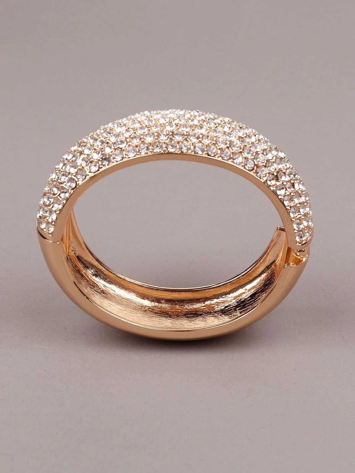 Odette Women Gold Metal Curved Kada - Image 4