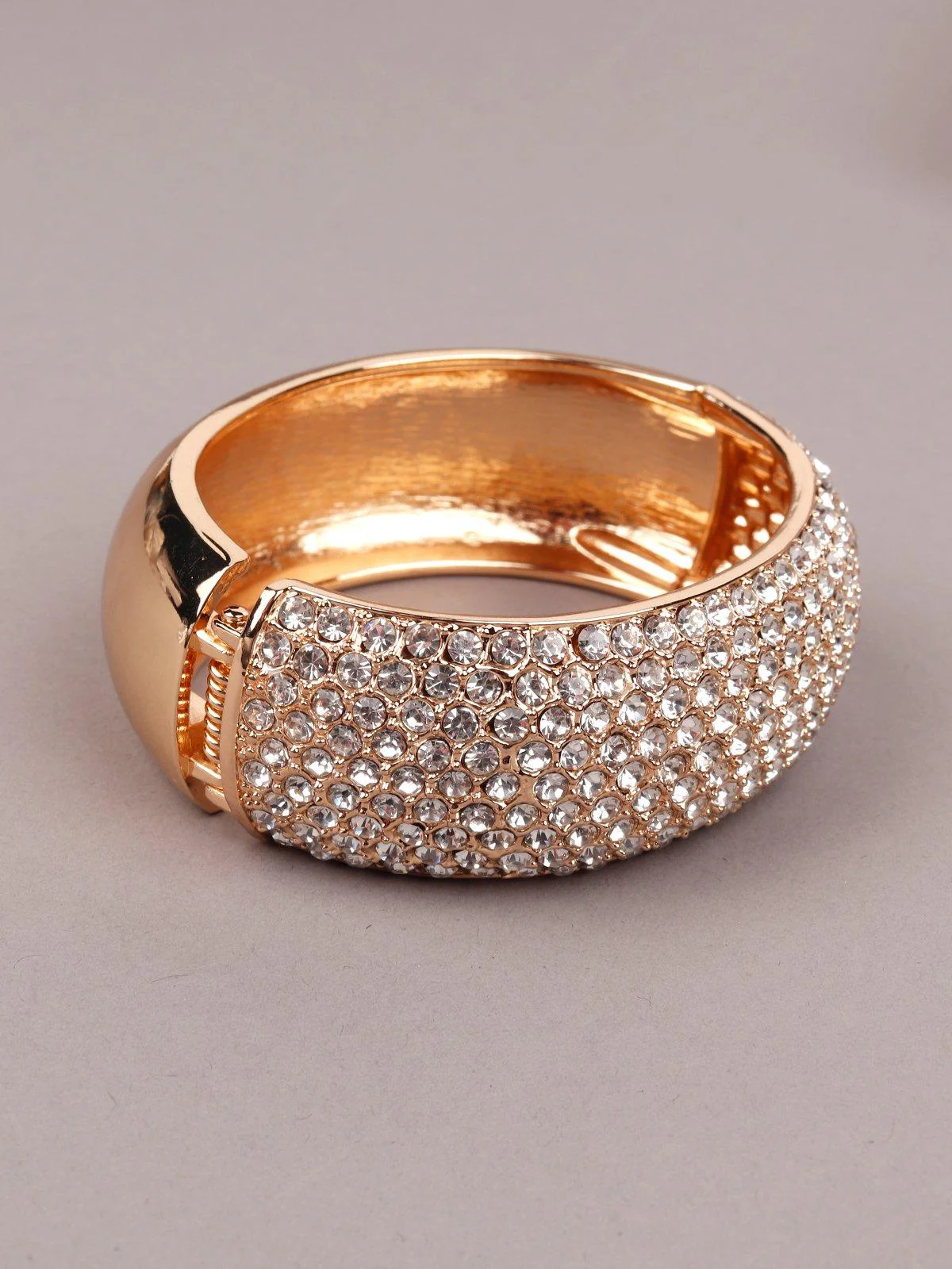 Odette Women Gold Metal Curved Kada - Image 5