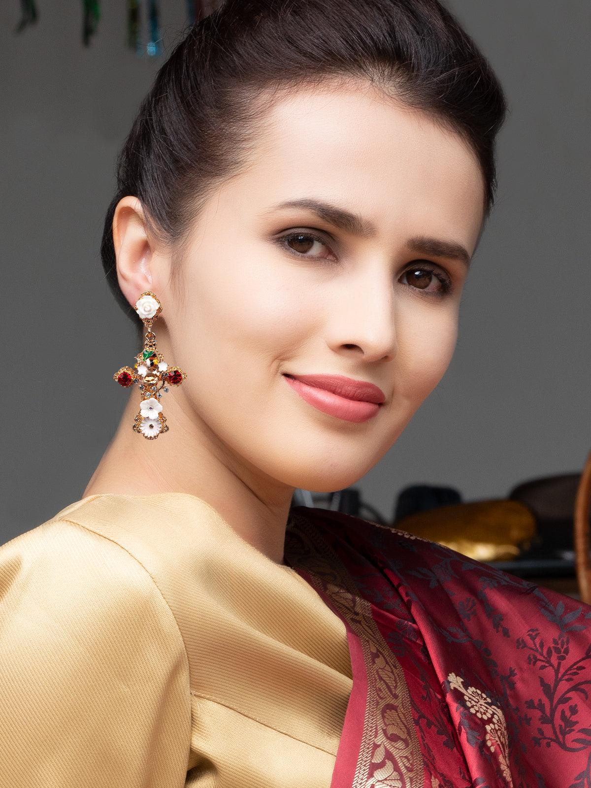 Odette Women Gold Metal Earrings - Image 2