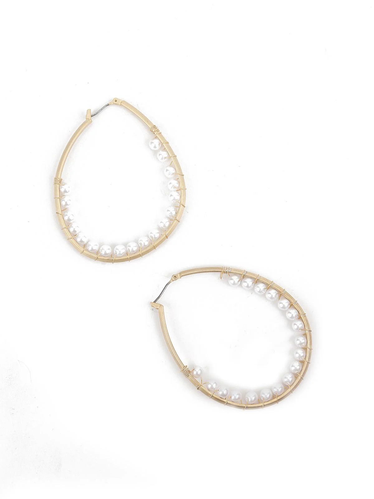 Odette Women Gold Tone Droplet Shape Hoops - Image 5