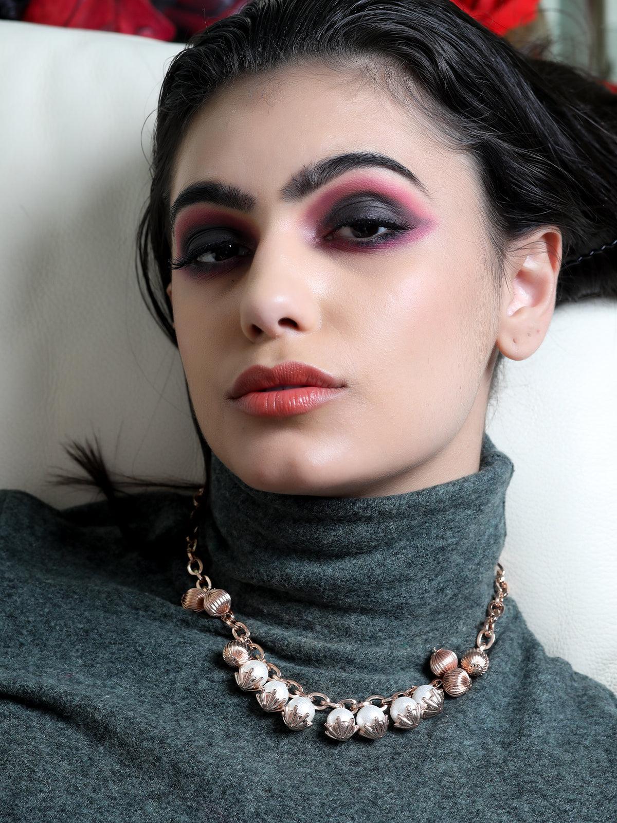 Odette Women Gold-Tone Metal Pearl Necklace