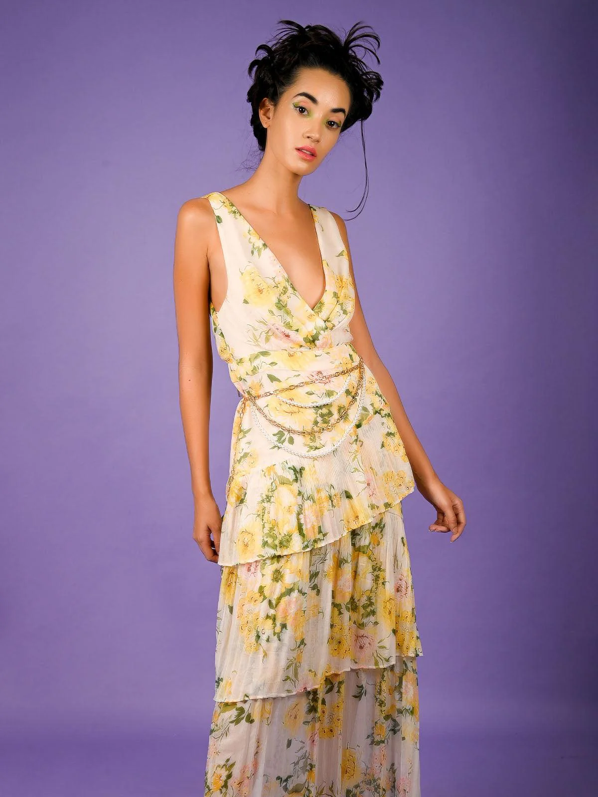 Odette Gold-Tone Floral Waist Chain For Women - Image 2