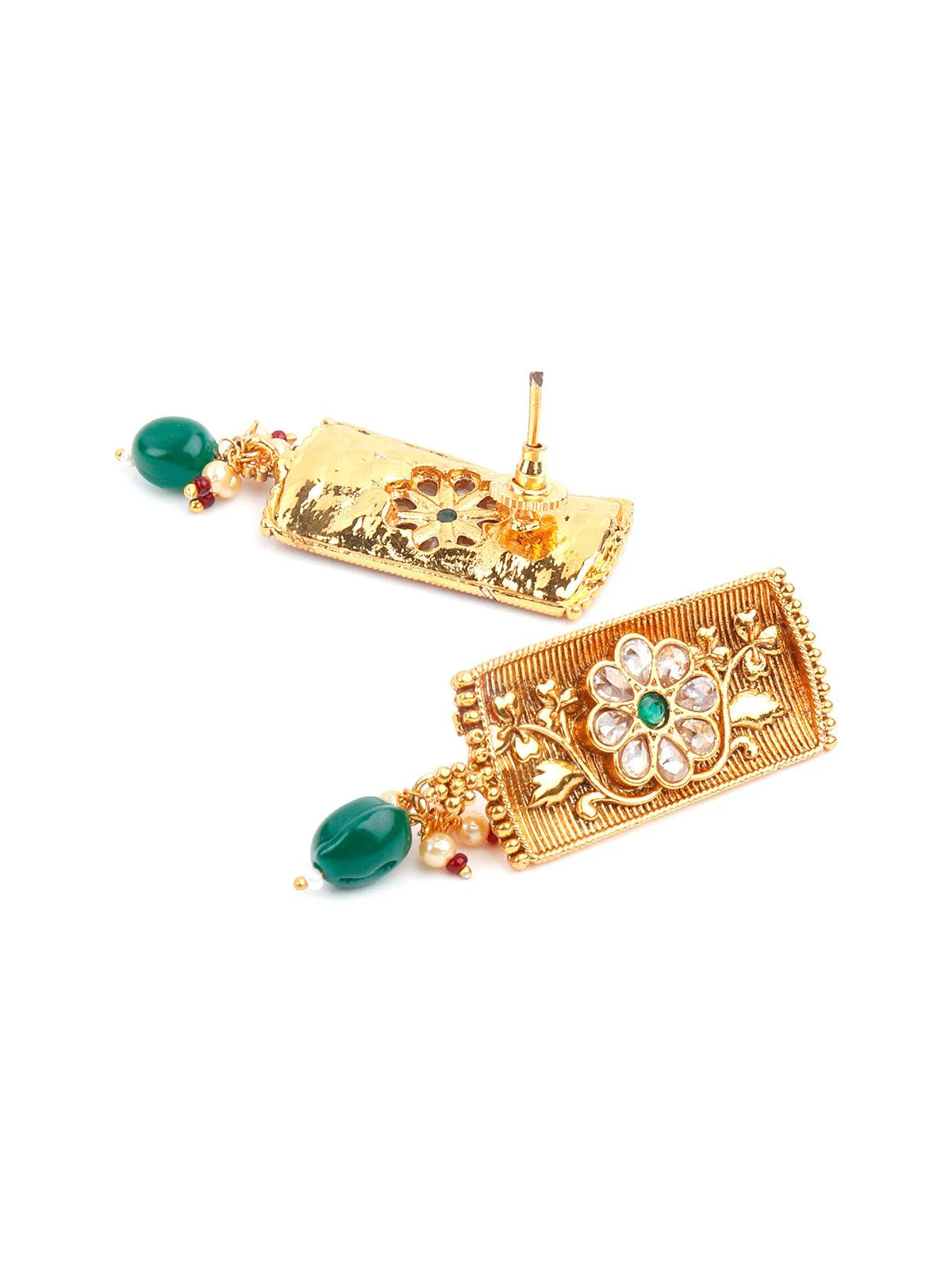 Odette Women Gold Tone Green Mani Choker Set - Image 6