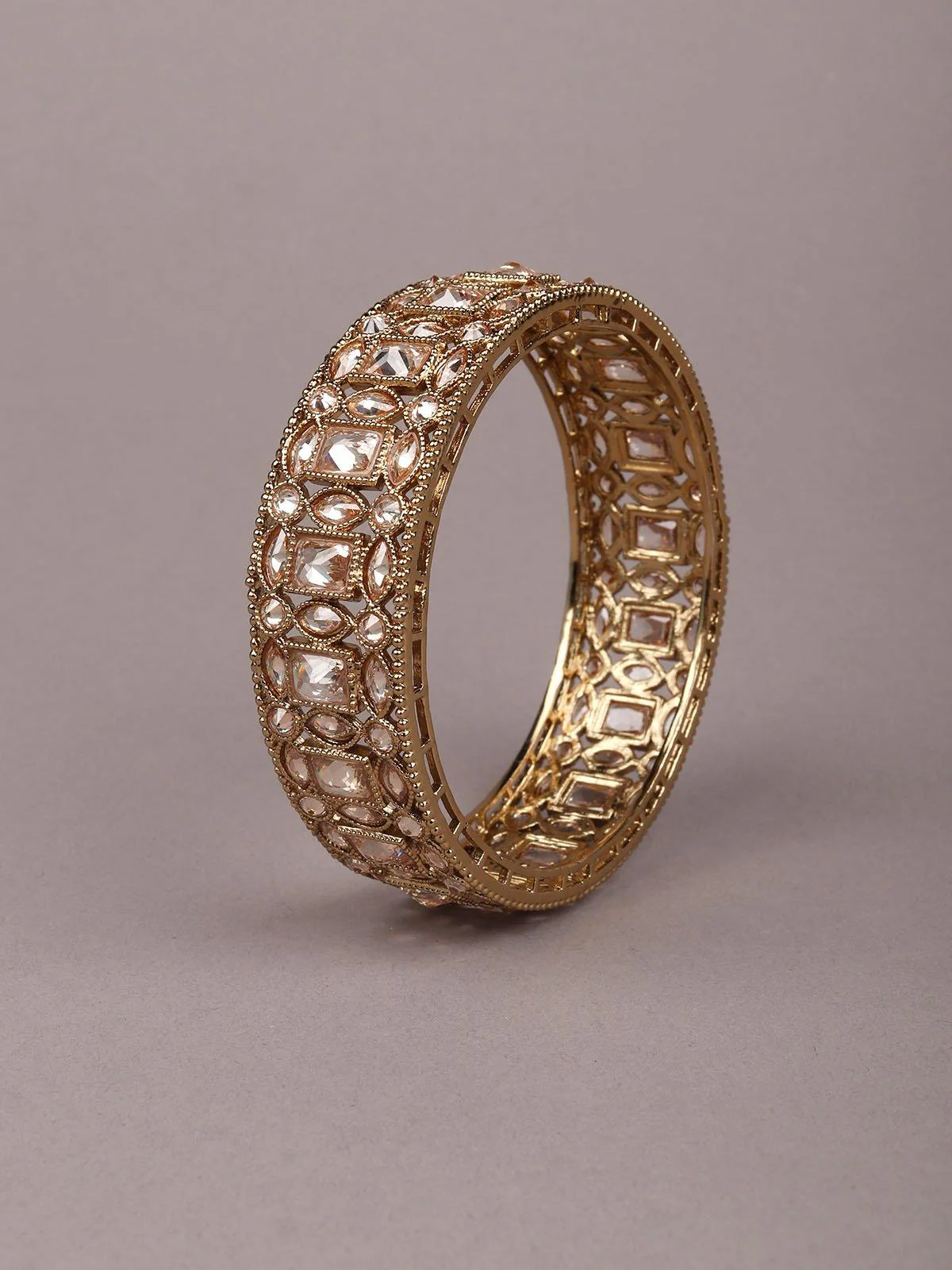 Odette Women Gold Metal Kada Set - Image 5