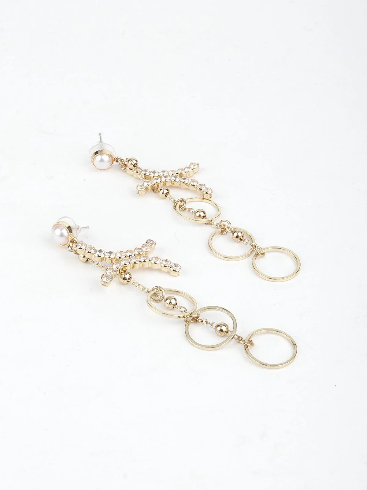 Odette Women Gold Tone Ring Dangle Earrings! - Image 5