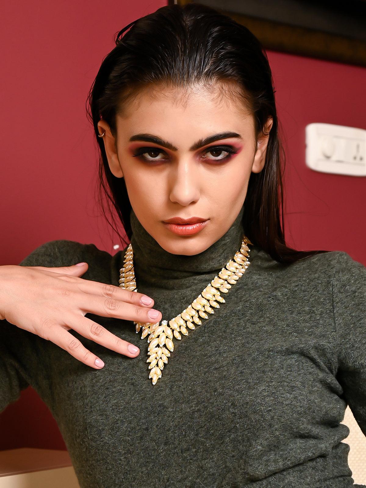Odette Women Gold-Tone Metal Necklace Set - Image 2