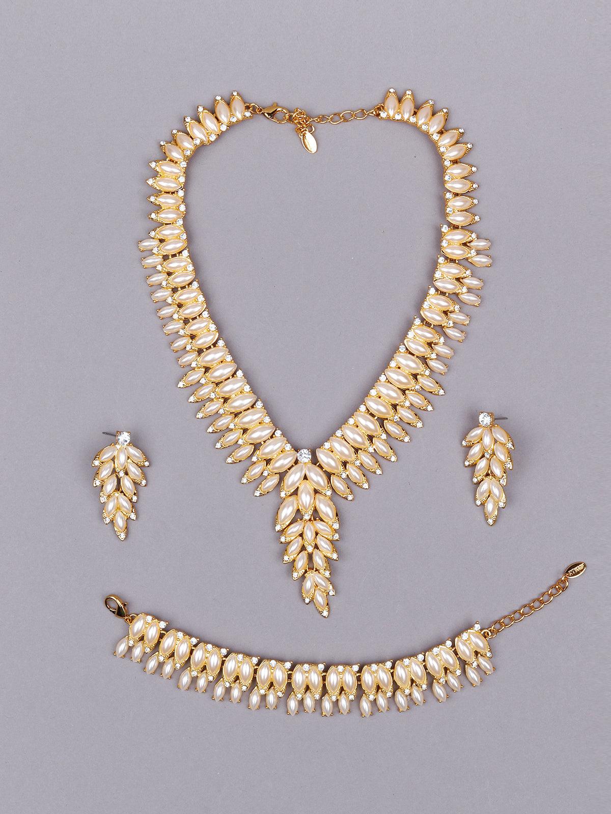Odette Women Gold-Tone Metal Necklace Set - Image 3