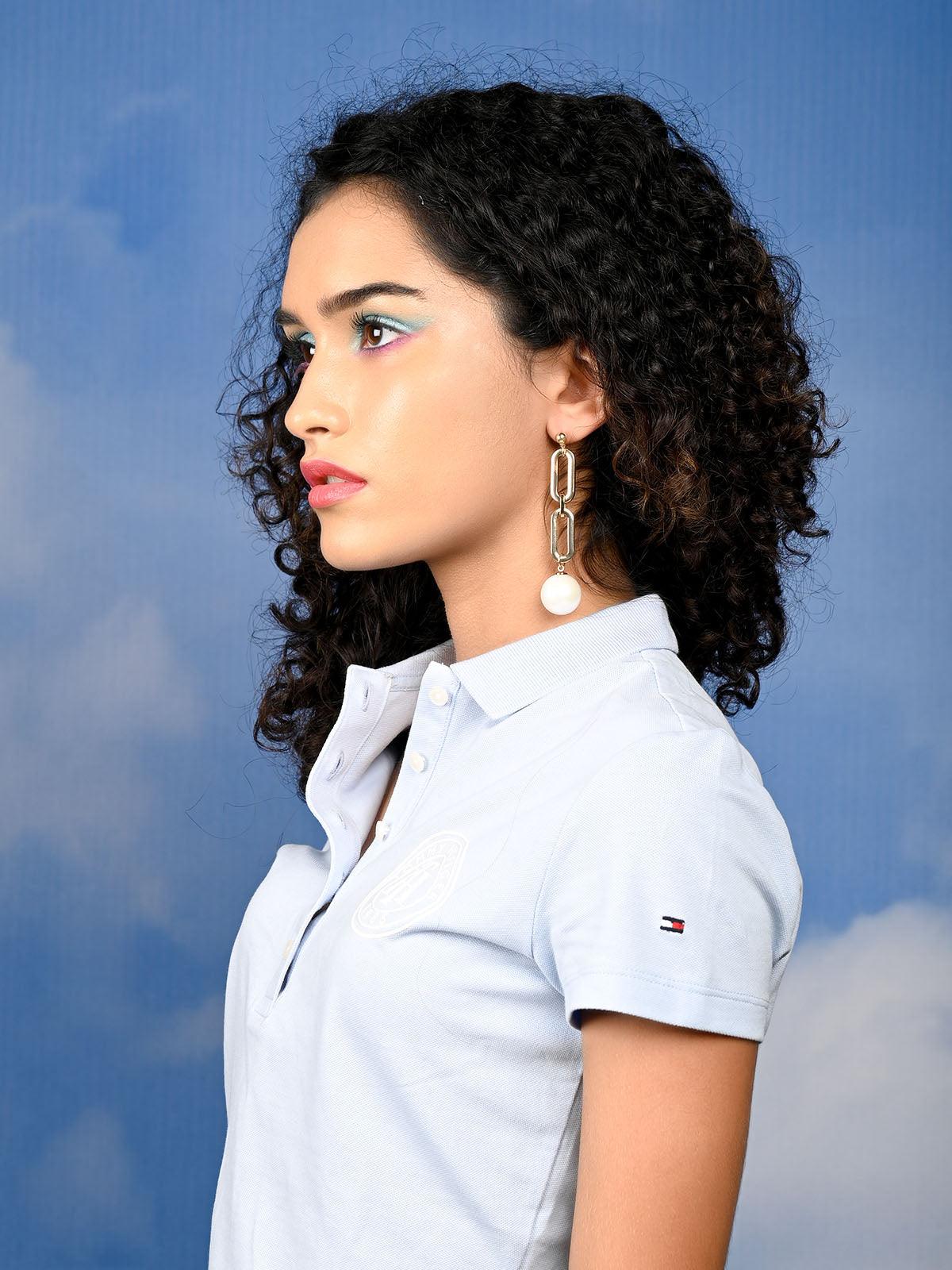 Odette Gold-Tone Statement Earrings For Women - Image 2