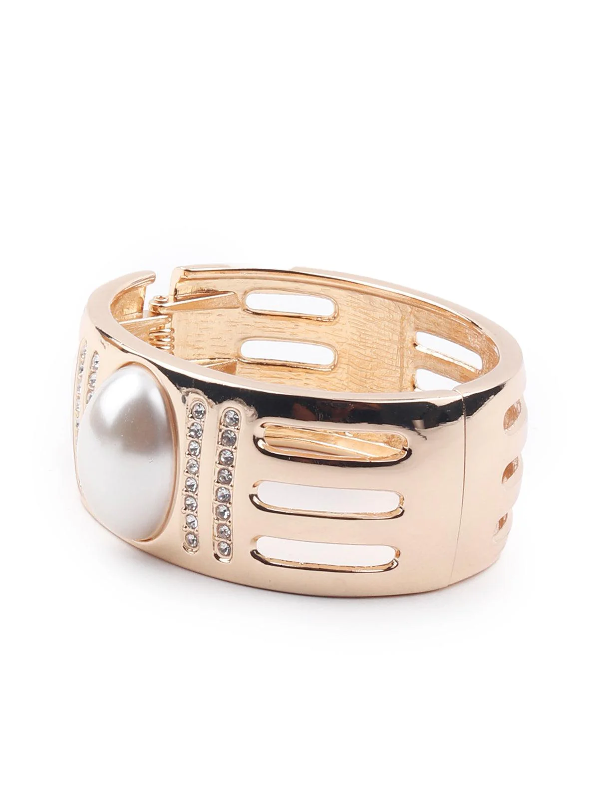 Odette Gold-Tone Statement Embellished Bracelet For Women - Image 3