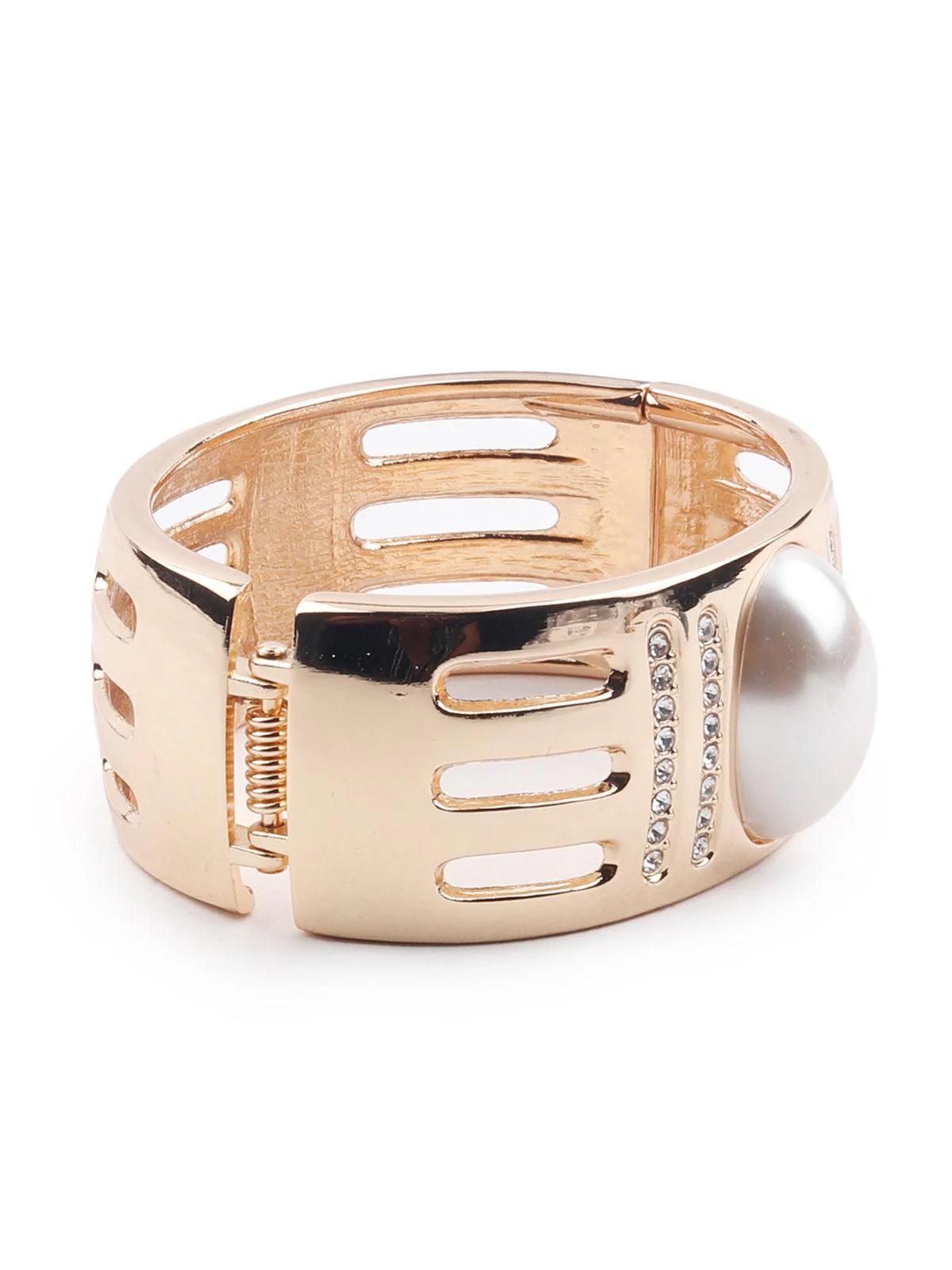 Odette Gold-Tone Statement Embellished Bracelet For Women - Image 7