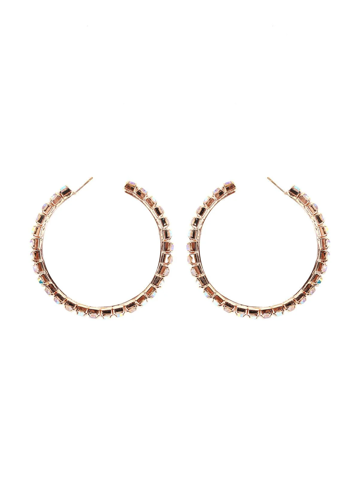 Odette Women Gold-Tone Studded Hoop Earring - Image 3