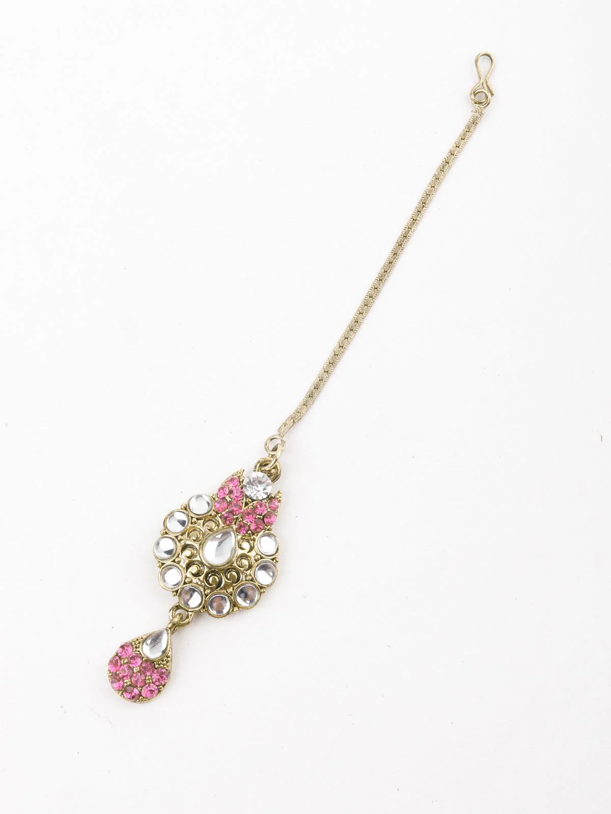Odette Women Golden And Light Pink Floral Choker Necklace - Image 4