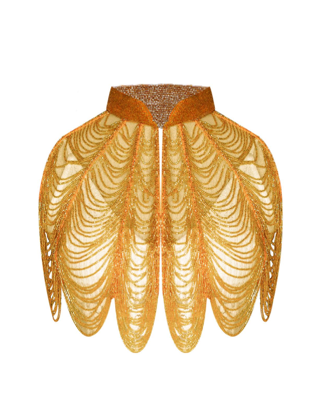 Odette Women Golden Metal Cape - Image 4