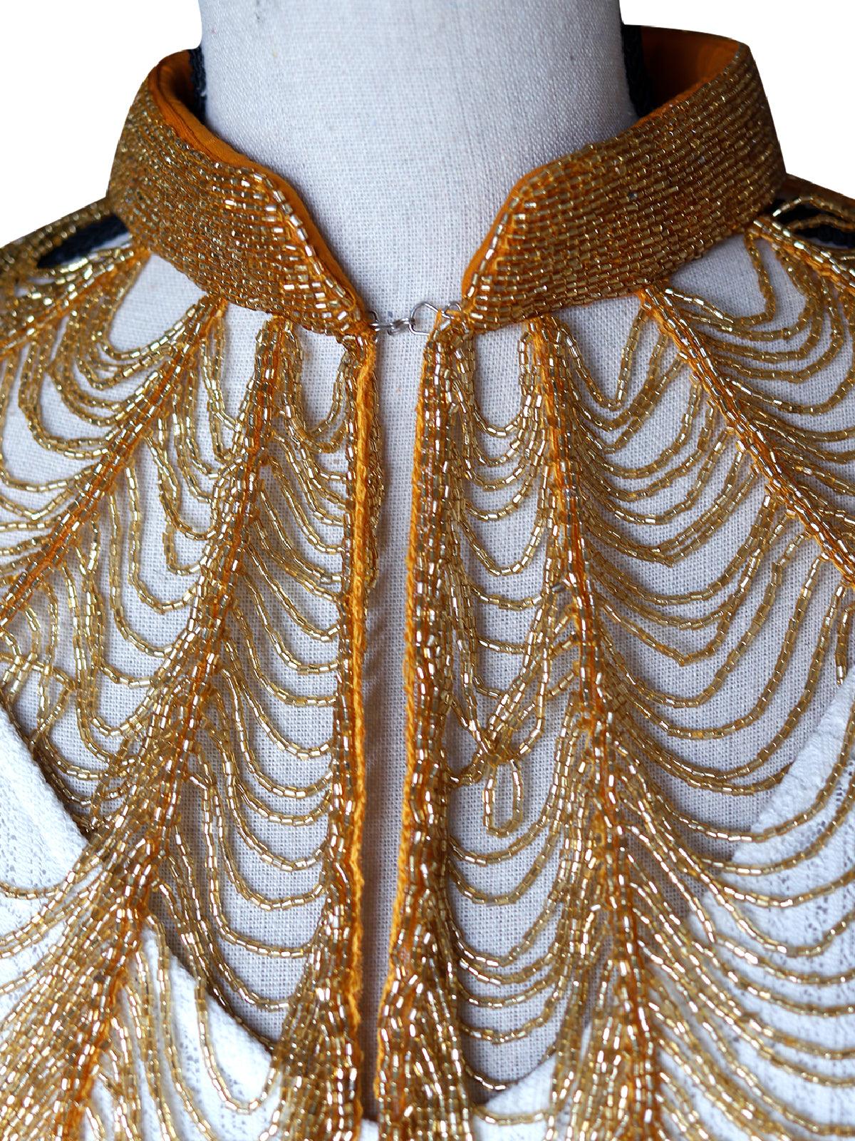 Odette Women Golden Metal Cape - Image 6