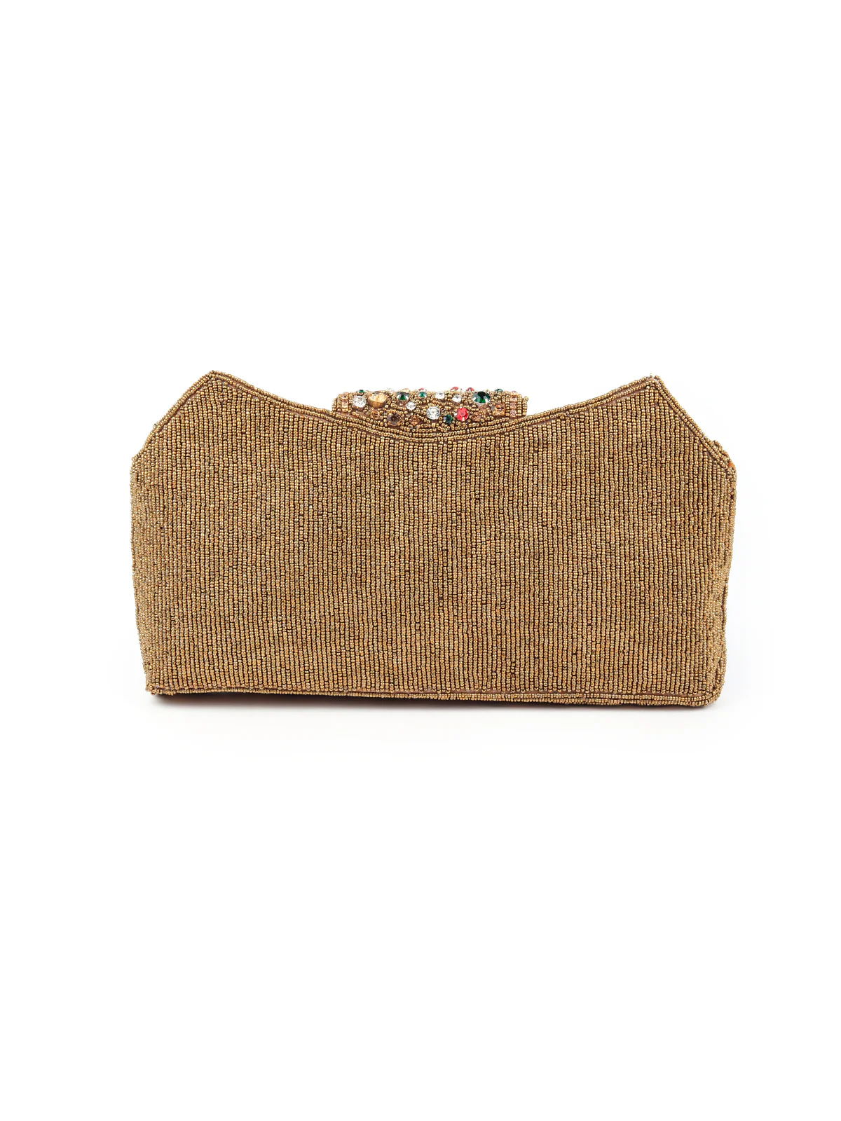 Odette Women Golden Gems Encrusted Clutch Bag - Image 5