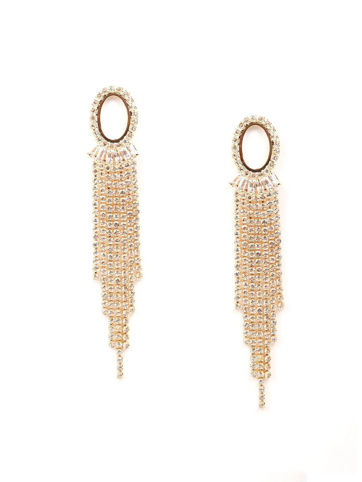 Odette Women Golden Metal Earrings - Image 3