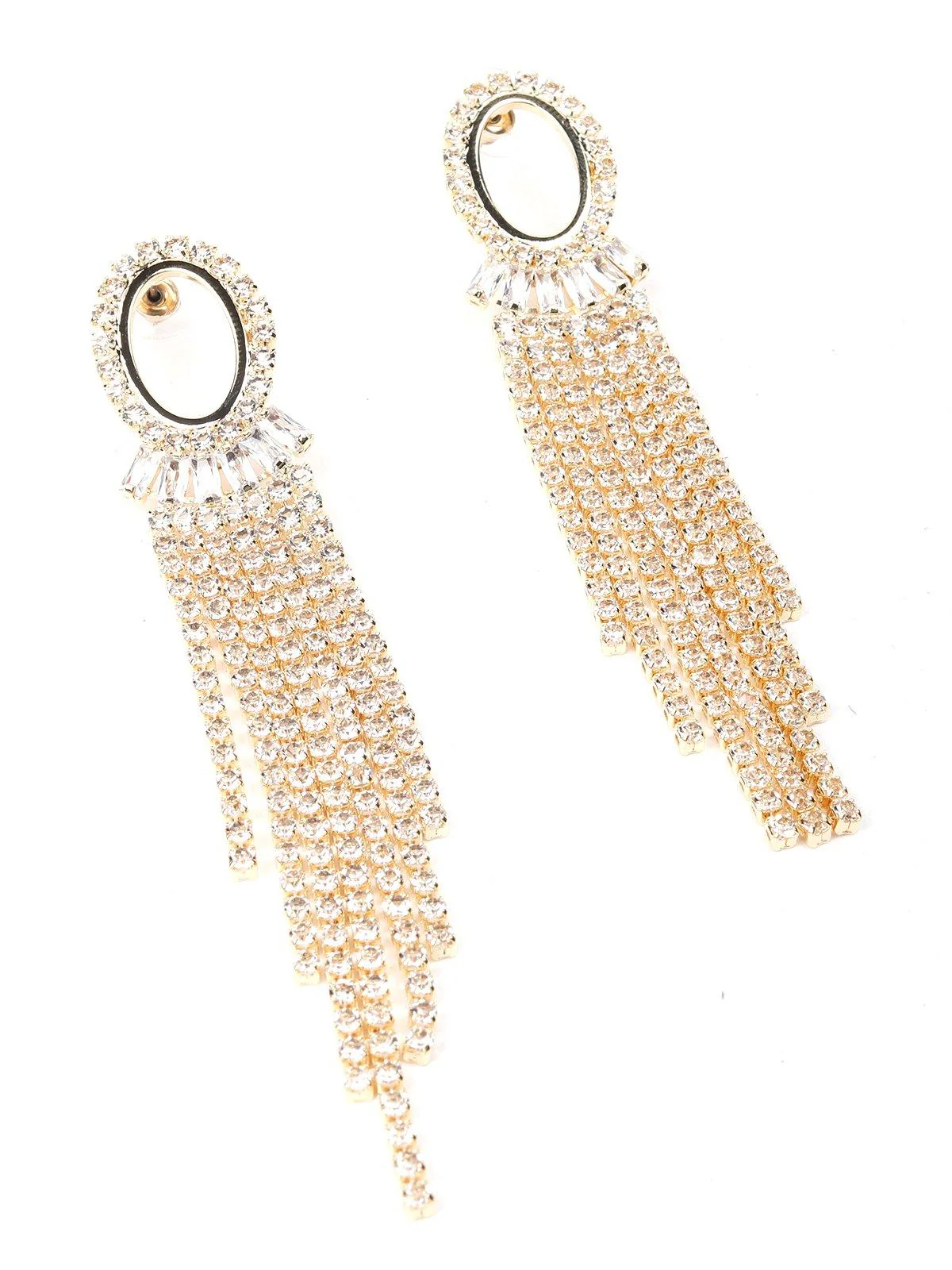 Odette Women Golden Metal Earrings - Image 5